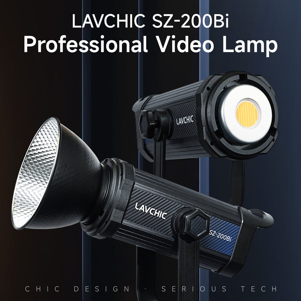LAVCHIC SZ-200Bi 200W Bi-color COB Video Light, Professional Studio LED Light for Photography & Videography