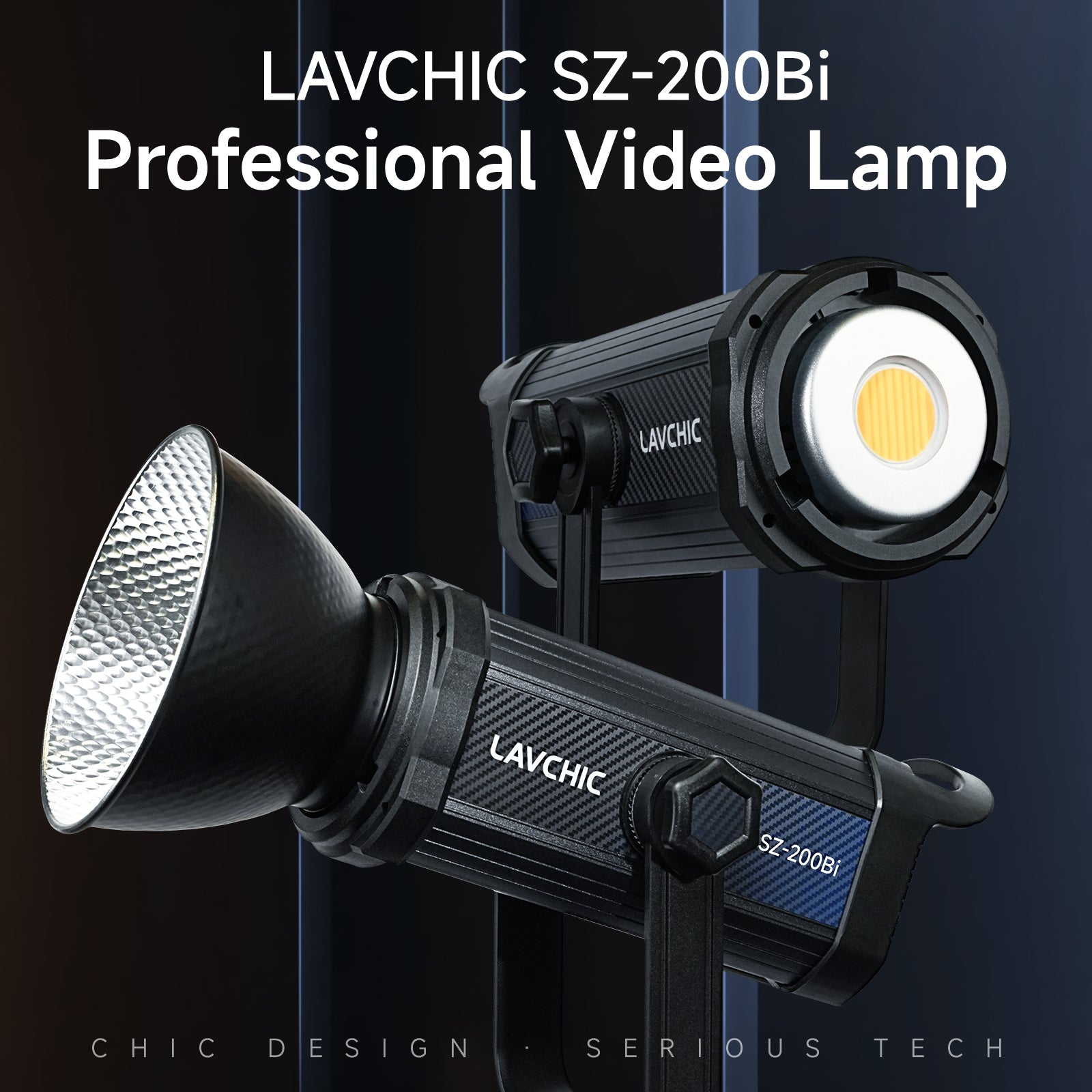 LAVCHIC SZ-200Bi 200W Bi-color COB Video Light, Professional Studio LED Light for Photography & Videography