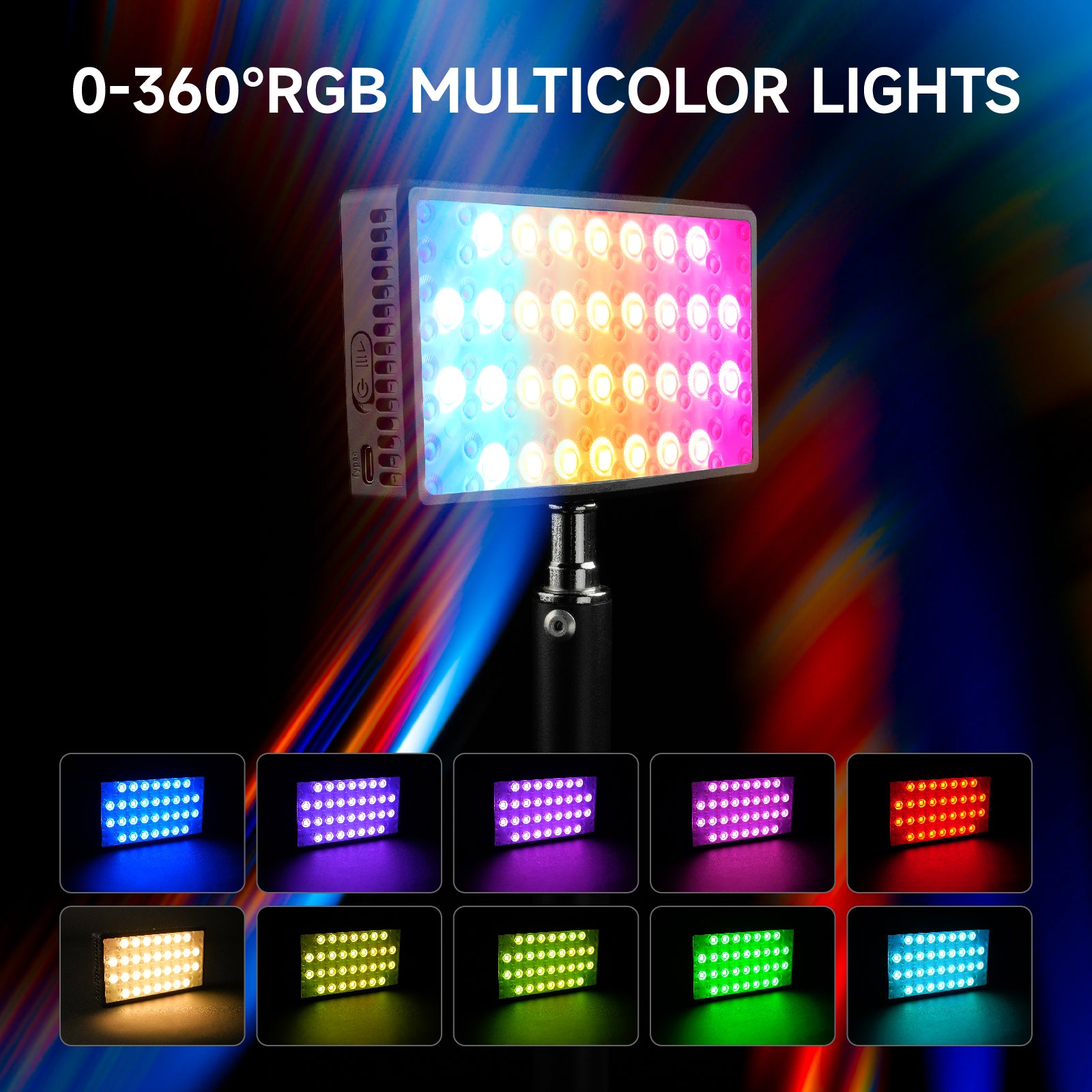 This portable RGB LED fill light puts professional lighting control in your hands via a dedicated mobile app. Secondary image