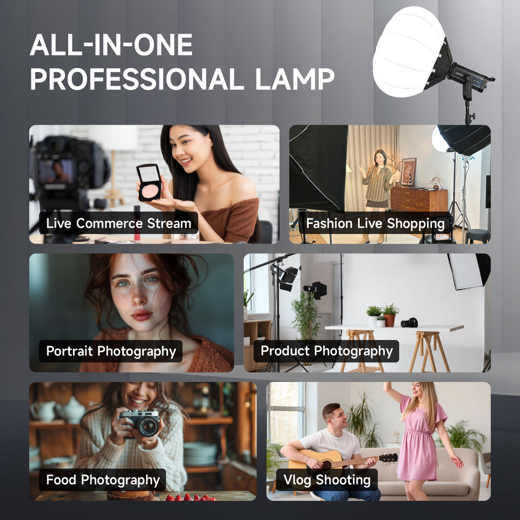 LAVCHIC SZ-200Bi 200W Bi-color COB Video Light, Professional Studio LED Light for Photography & Videography