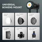 LAVCHIC SZ-200Bi 200W Bi-color COB Video Light, Professional Studio LED Light for Photography & Videography