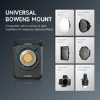 LAVCHIC 200W Bi-Color Video Light | CRI95+ 2700K-6500K | APP Control & 10 FX Modes | Professional Photography Lighting for Studio & Live Streaming
