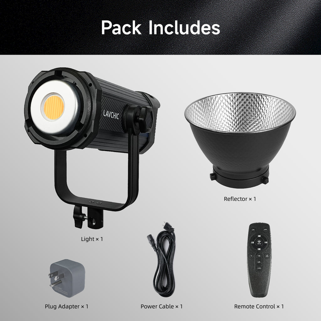 LAVCHIC SZ-200Bi 200W Bi-color COB Video Light, Professional Studio LED Light for Photography & Videography