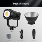 LAVCHIC SZ-200Bi 200W Bi-color COB Video Light, Professional Studio LED Light for Photography & Videography