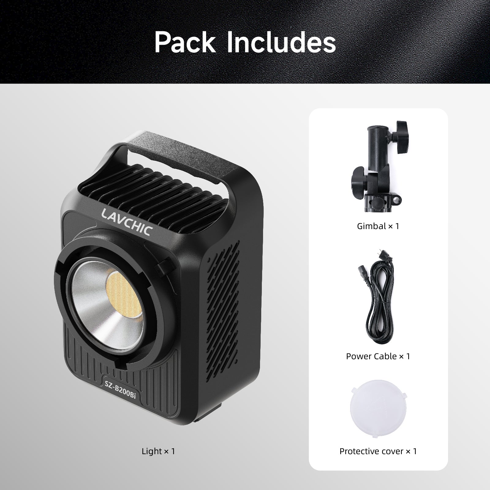 LAVCHIC 200W Bi-Color Video Light | CRI95+ 2700K-6500K | APP Control & 10 FX Modes | Professional Photography Lighting for Studio & Live Streaming Main image