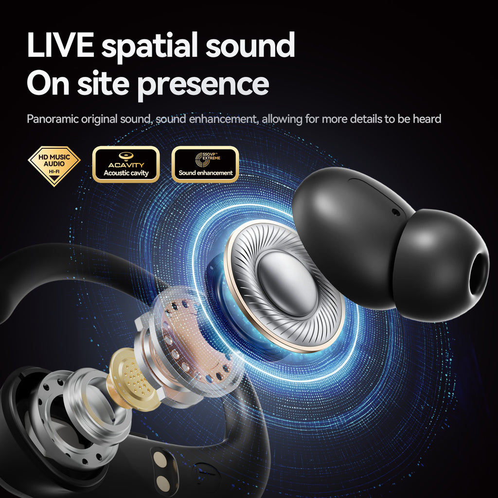 360° Surround Sound Open Ear Wireless Headphones