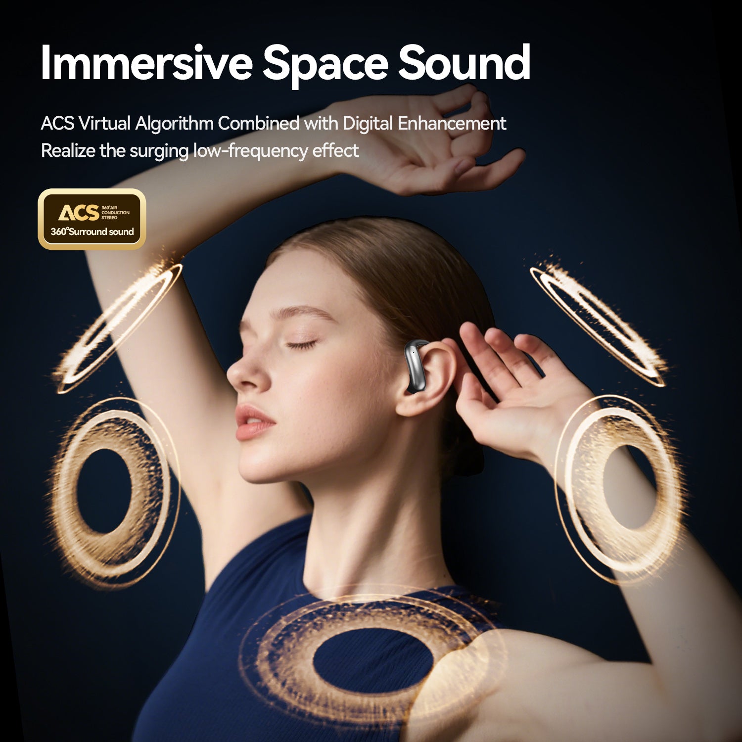 360° Surround Sound Open Ear Wireless Headphones