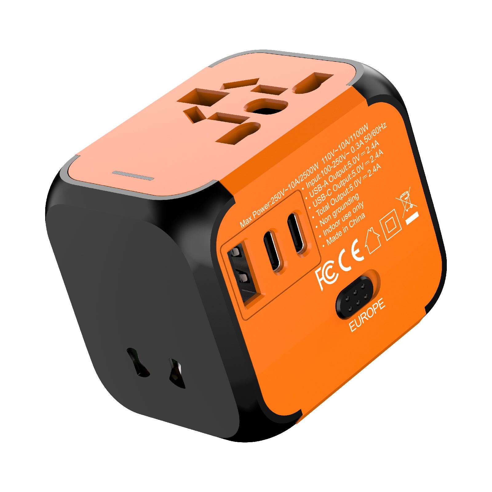Universal Travel Adapter - All in One for 180+ Countries | US/EU/UK/AUS Plugs Secondary image