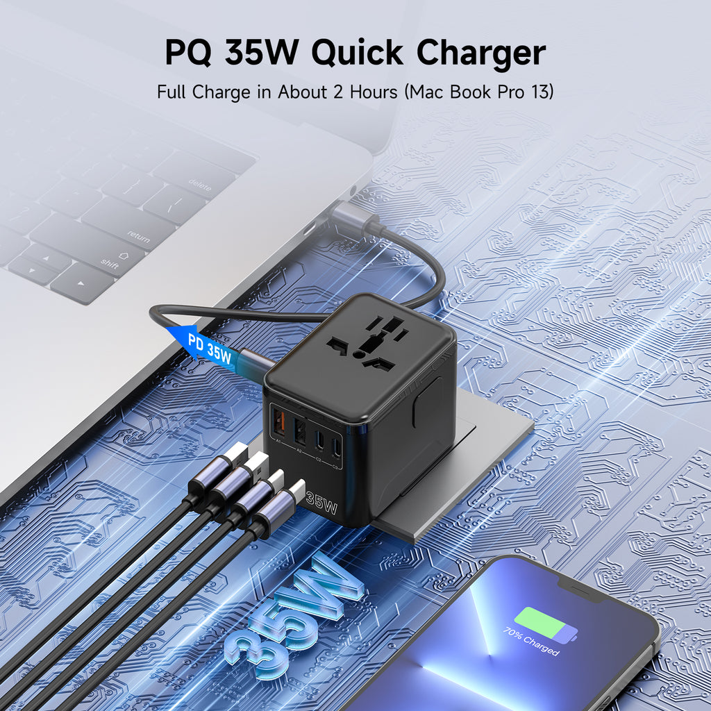 World Plug Adapter - Works in 180+ Countries