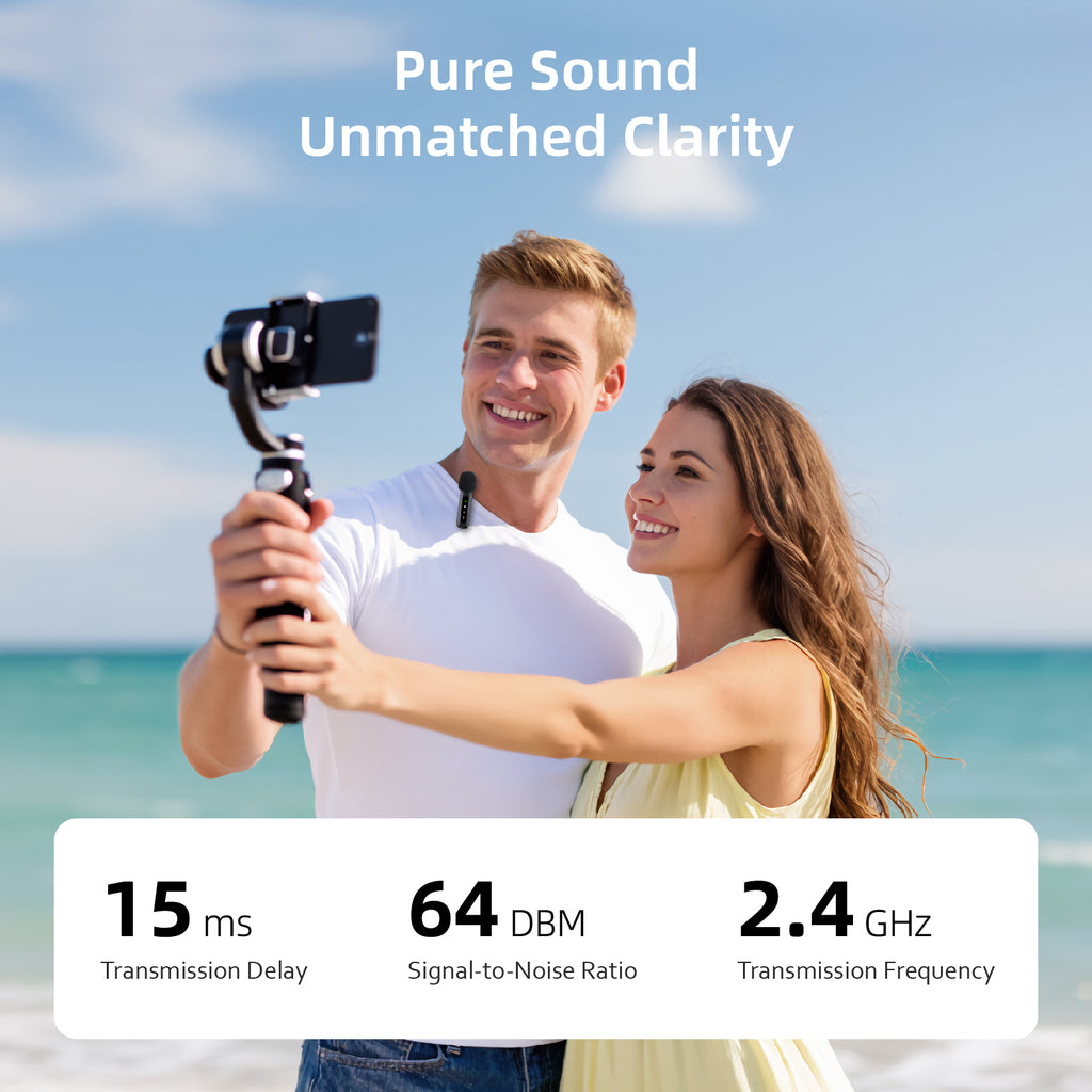 10H Wireless Clip-On Lapel Mic for Live Streaming & Recording