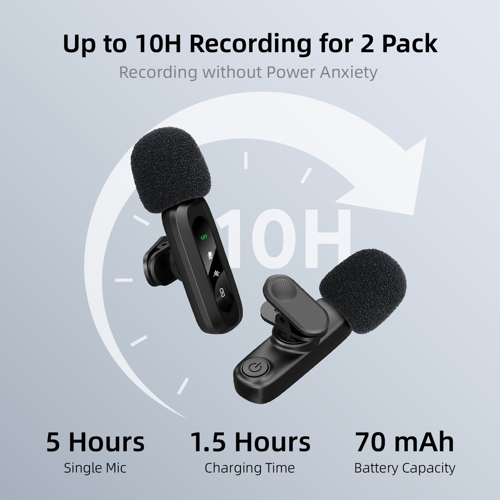 10H Wireless Clip-On Lapel Mic for Live Streaming & Recording