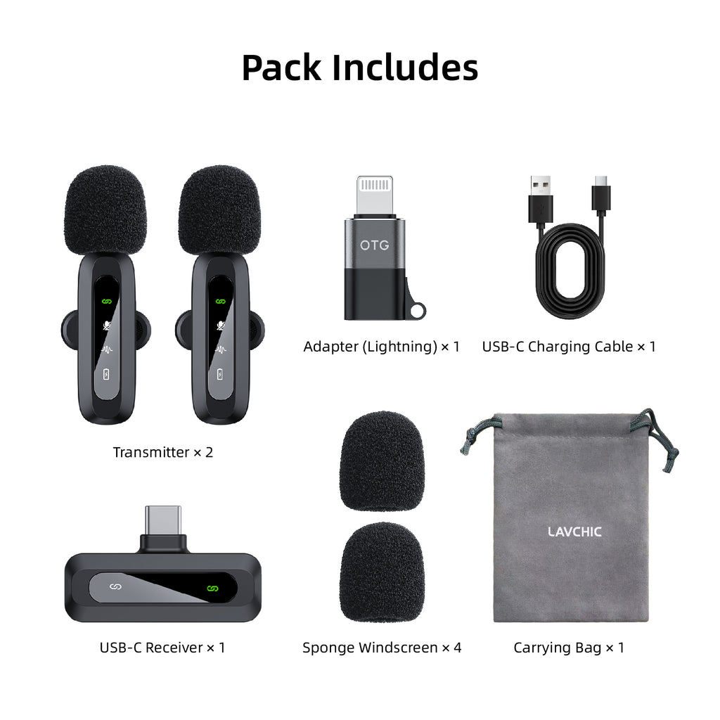 10H Wireless Clip-On Lapel Mic for Live Streaming & Recording