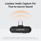 LAVCHIC Wireless Lavalier Mic | 2.4GHz Dual Mics | 48KHz Low Latency | Type-C & Lightning Compatible | for Live Streaming & Vlogging