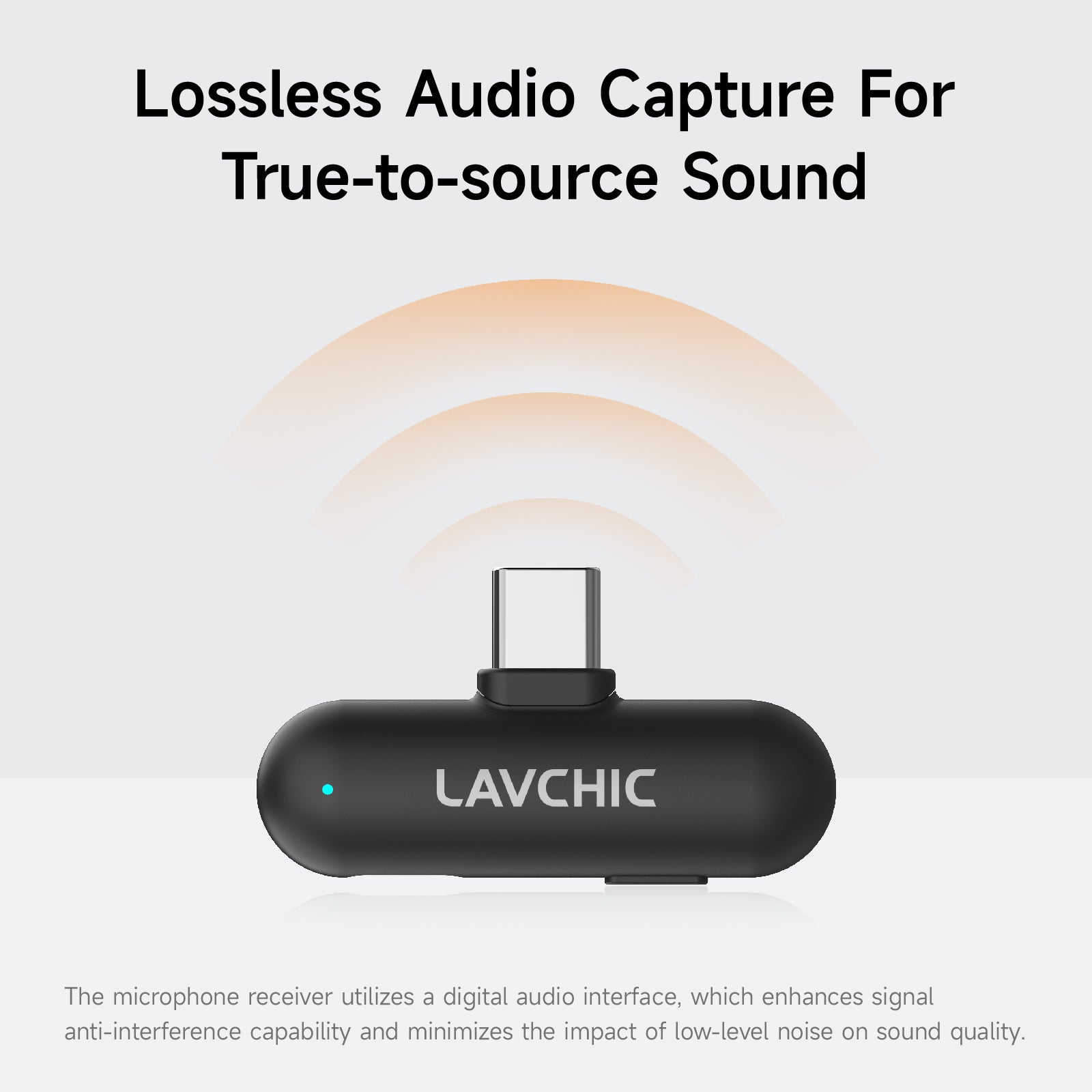 LAVCHIC Wireless Lavalier Mic | 2.4GHz Dual Mics | 48KHz Low Latency | Type-C & Lightning Compatible | for Live Streaming & Vlogging