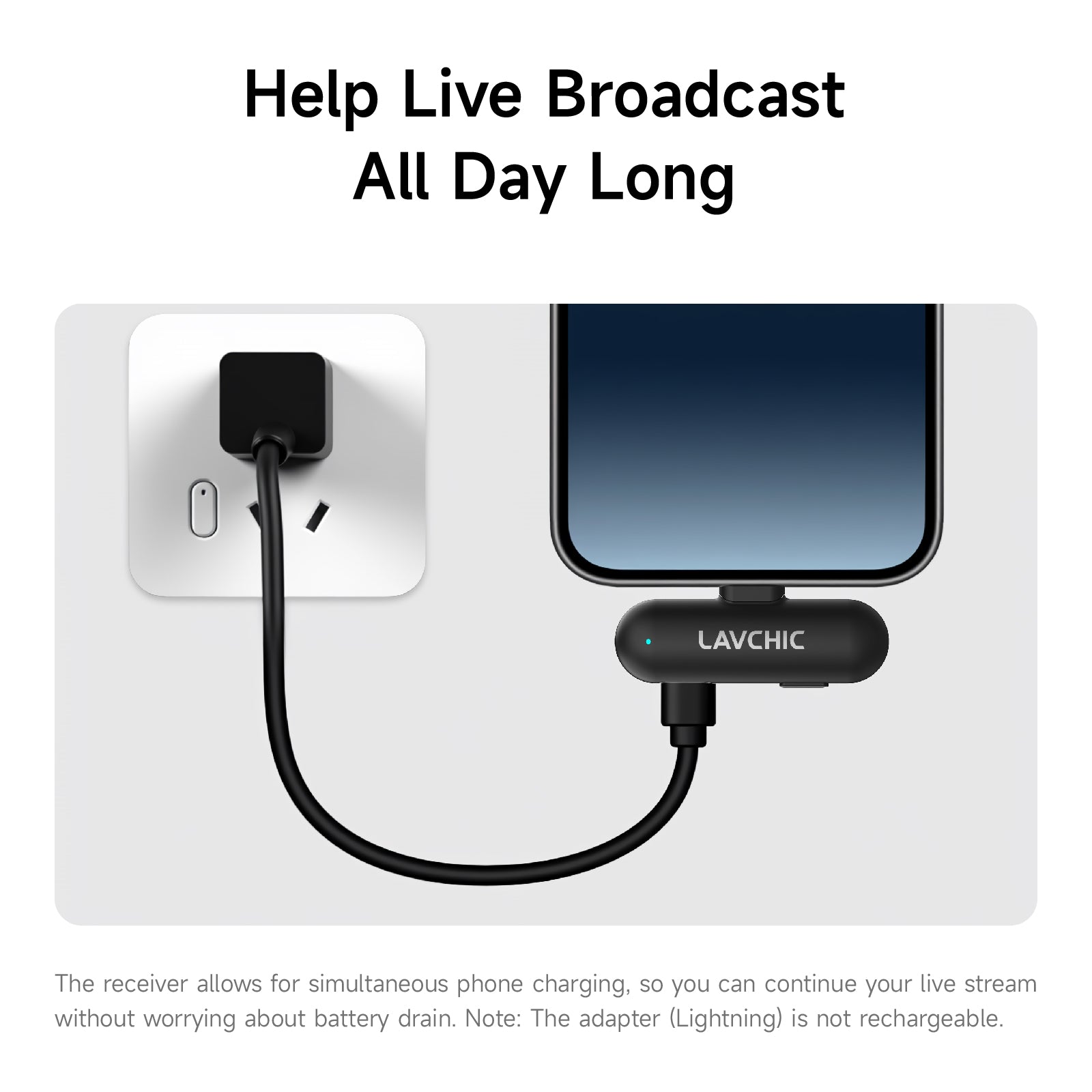 LAVCHIC Wireless Lavalier Mic | 2.4GHz Dual Mics | 48KHz Low Latency | Type-C & Lightning Compatible | for Live Streaming & Vlogging