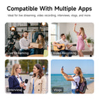LAVCHIC Wireless Lavalier Mic | 2.4GHz Dual Mics | 48KHz Low Latency | Type-C & Lightning Compatible | for Live Streaming & Vlogging