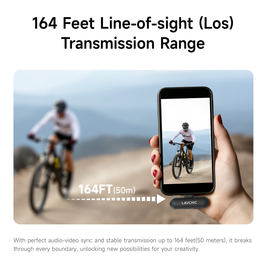 LAVCHIC Wireless Lavalier Mic | 2.4GHz Dual Mics | 48KHz Low Latency | Type-C & Lightning Compatible | for Live Streaming & Vlogging