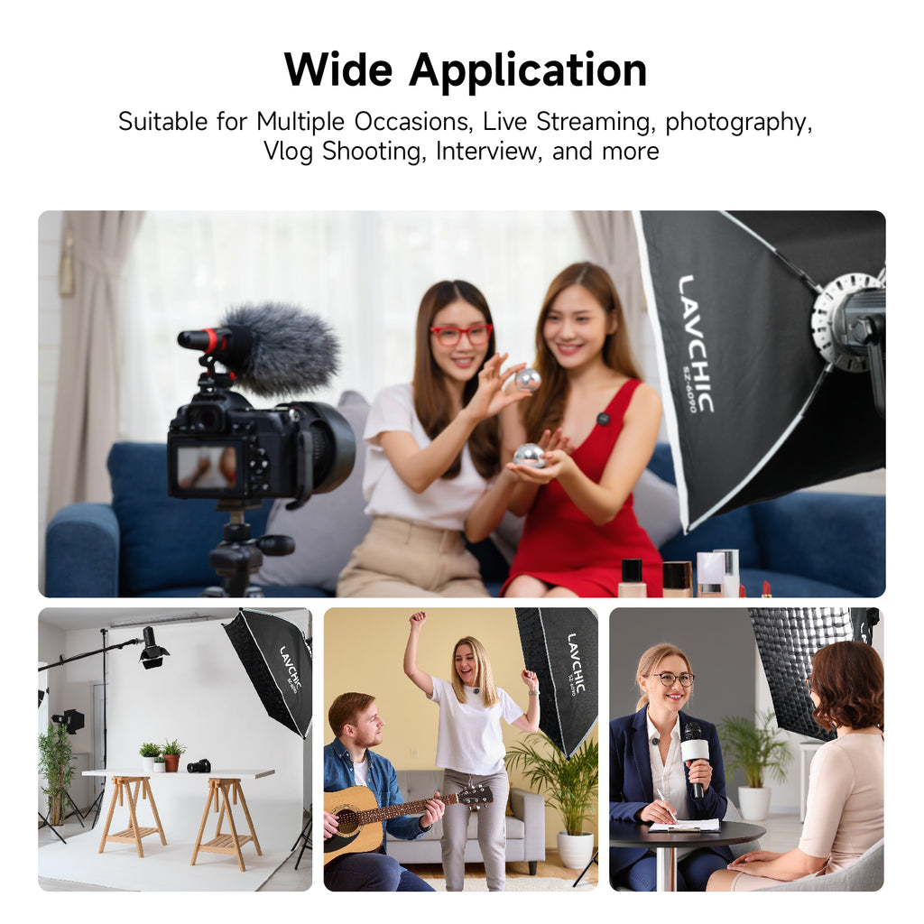 LAVCHIC 60x90cm Rectangular Softbox with Honeycomb Grid, Bowens Mount, Professional Soft Light Modifier for Studio Photography & Video Lighting