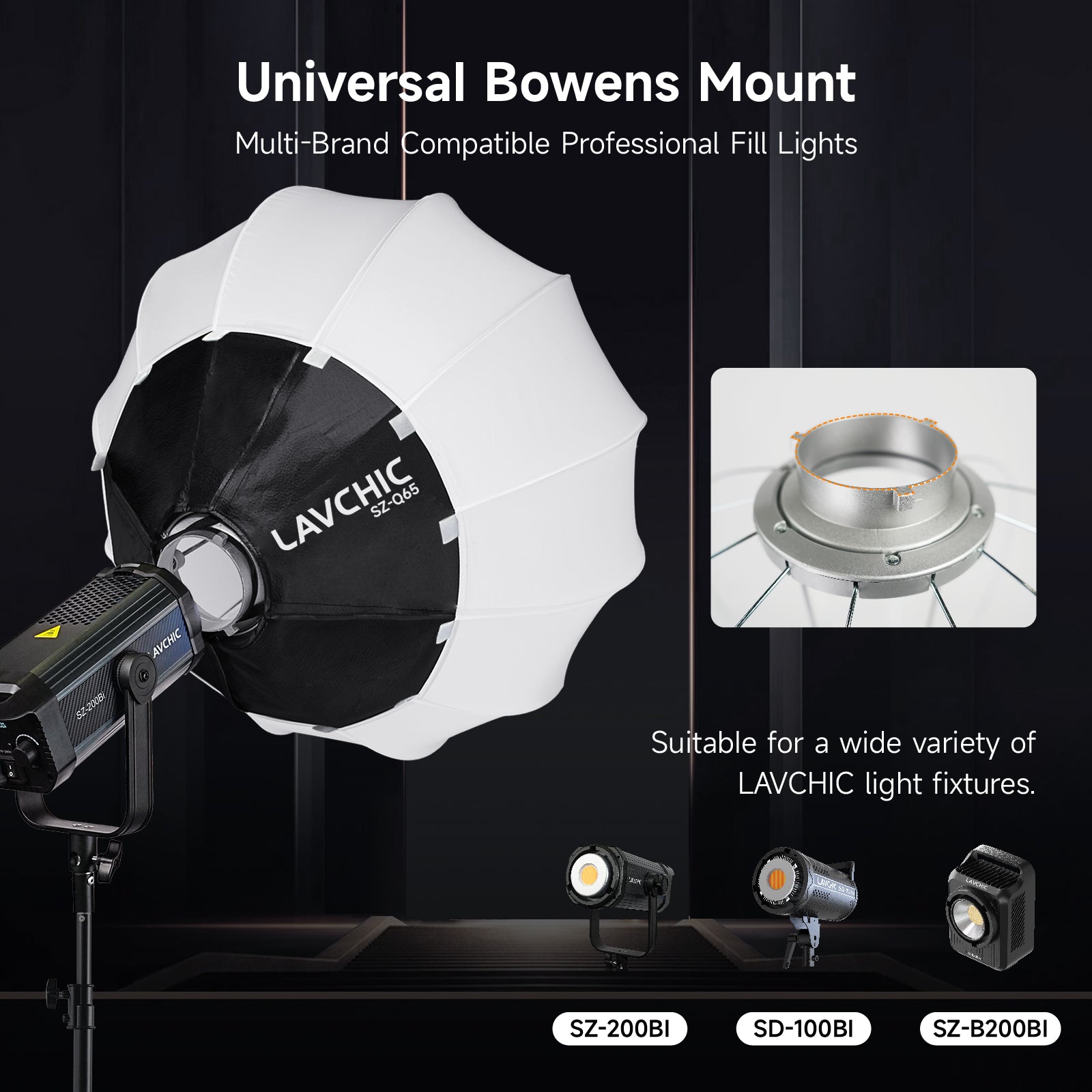 LAVCHIC 65cm Lantern Softbox | Metal Frame | Bowens Mount | Soft Light Modifier for Studio & Video