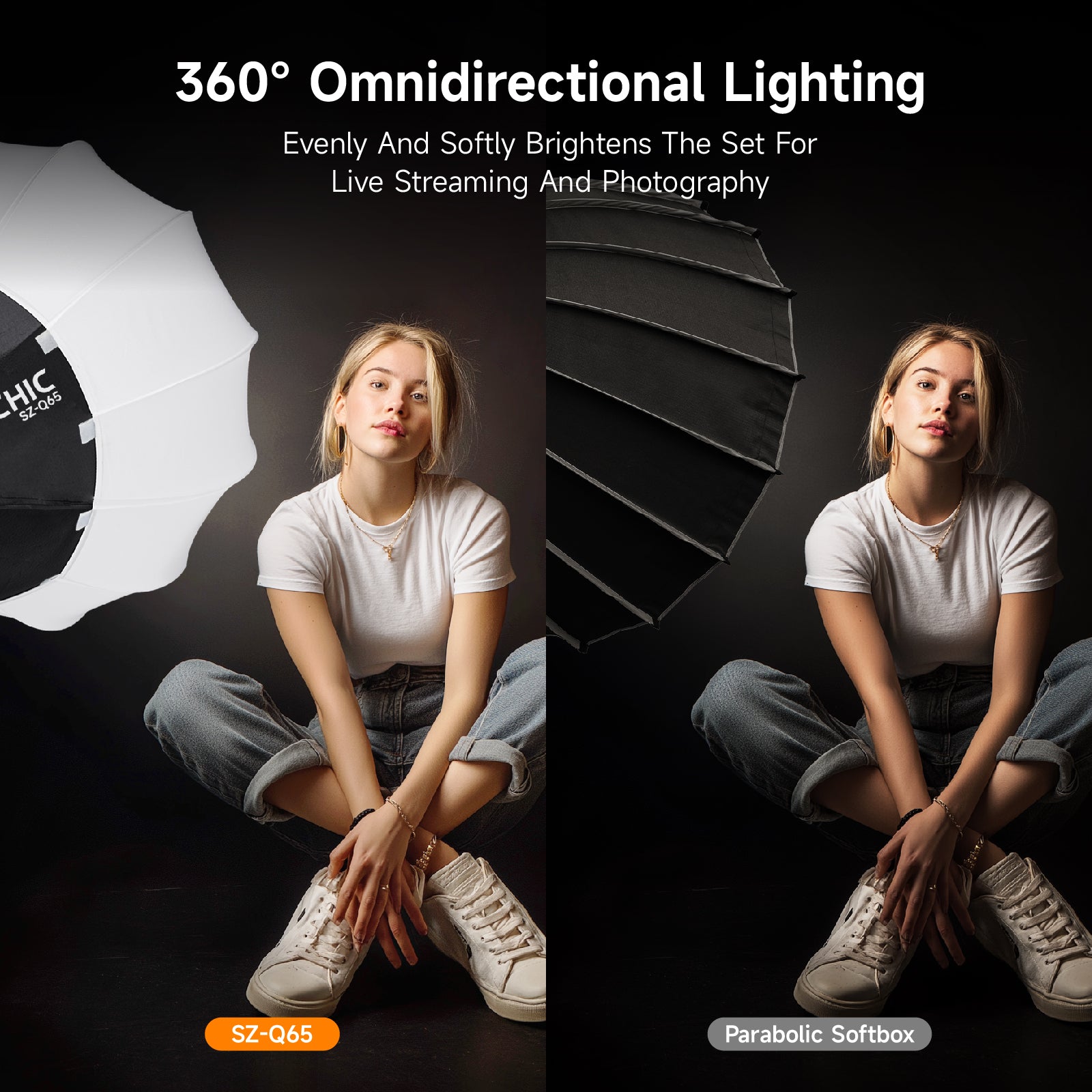 LAVCHIC 65cm Lantern Softbox | Metal Frame | Bowens Mount | Soft Light Modifier for Studio & Video