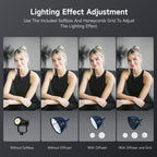 LAVCHIC 90cm Deep Parabolic Softbox | with Honeycomb Grid | Bowens Mount | Professional Soft Light Modifier for Studio & Video Lighting