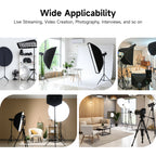 Portable Camera & Phone Tripod, Professional Live Stream Stand for Canon Sony DSLR